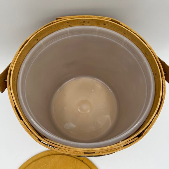 Peterboro Basket Co. Wooden Hand Basket Plastic Liner Picnic Cottagecore - Picture 5 of 13